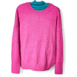 Vince Camuto Cozy Exposed Seam Pink Women's Pull Over Sweater Sz XS